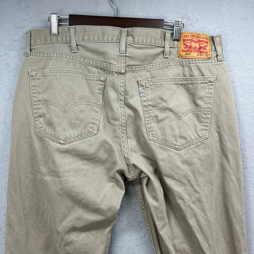 Levis 559 Relaxed Straight Pants Mens 38x30* Khaki Tan Twill Work Utility